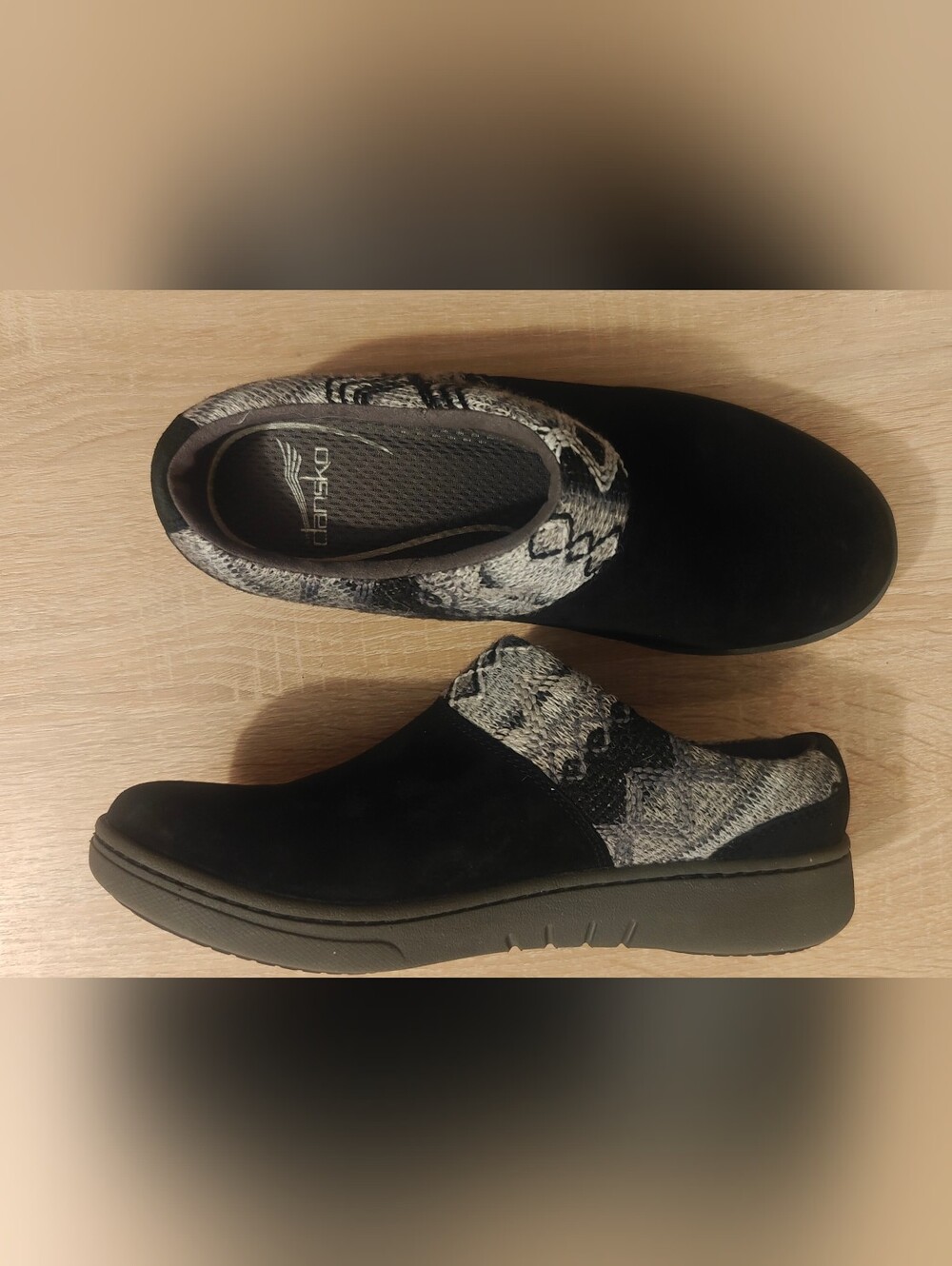 Dansko Brittany Black Suede Sweater Cuff Clog Mule Women’s US 7.5 EU 38